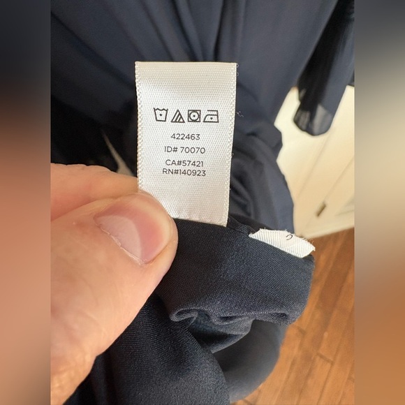 LOFT Navy Blue Embroidered Drop-Waist Dress – Size 12 – Dark Boho Beauty - Picture 14 of 14